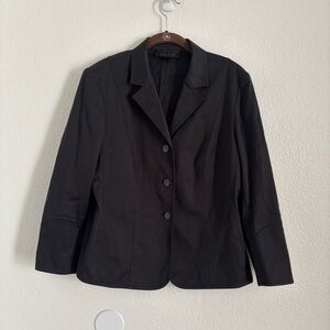 Escada Women's Size 38 (US Medium) Black 3 Button Cotton Blend Blazer Jacket